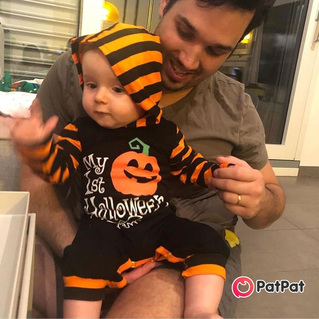 Traje de Halloween para bebé, niña, mi primer Halloween, calabaza, sudadera con capucha, mono de una sola pieza.