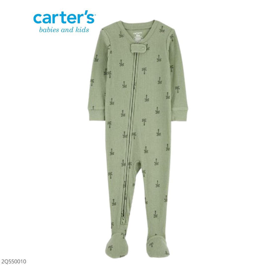 Pijama térmico de una pieza con diseño de palmeras para niños pequeños.