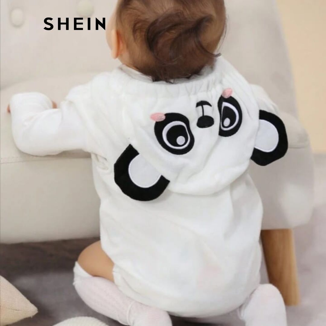 Body sin mangas con capucha para bebé niño con diseño lindo de panda.