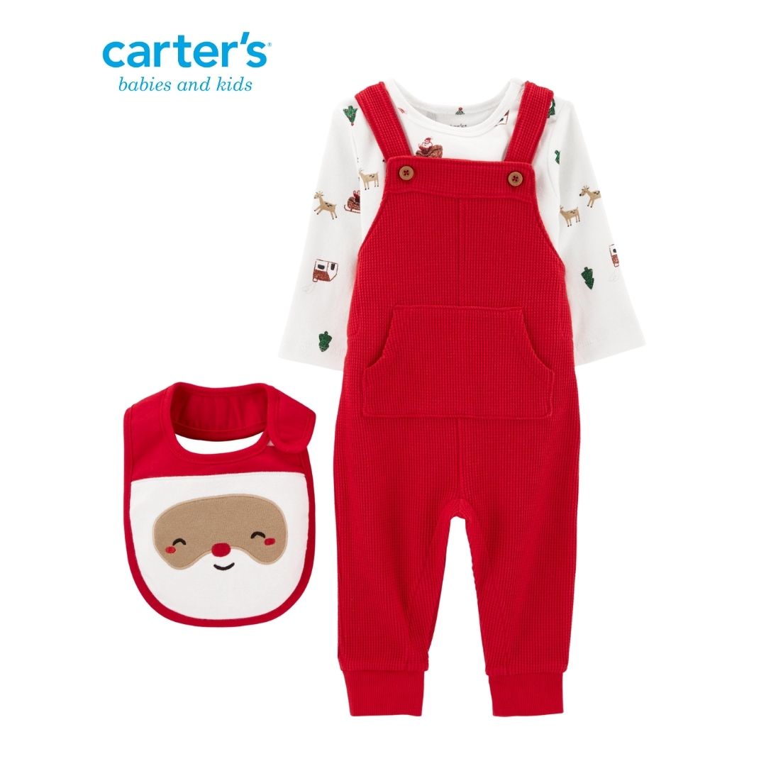 Conjunto de 3 piezas de Papá Noel para bebé.