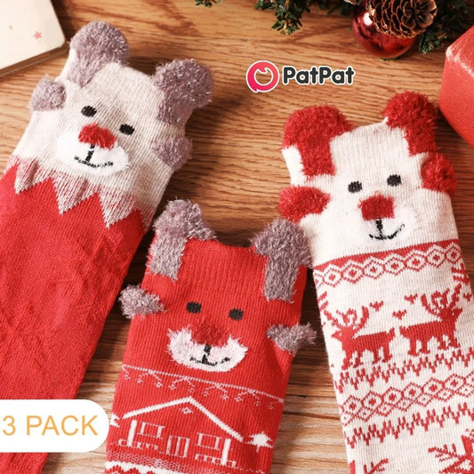 Pack de 3 pares de calcetines navideños.