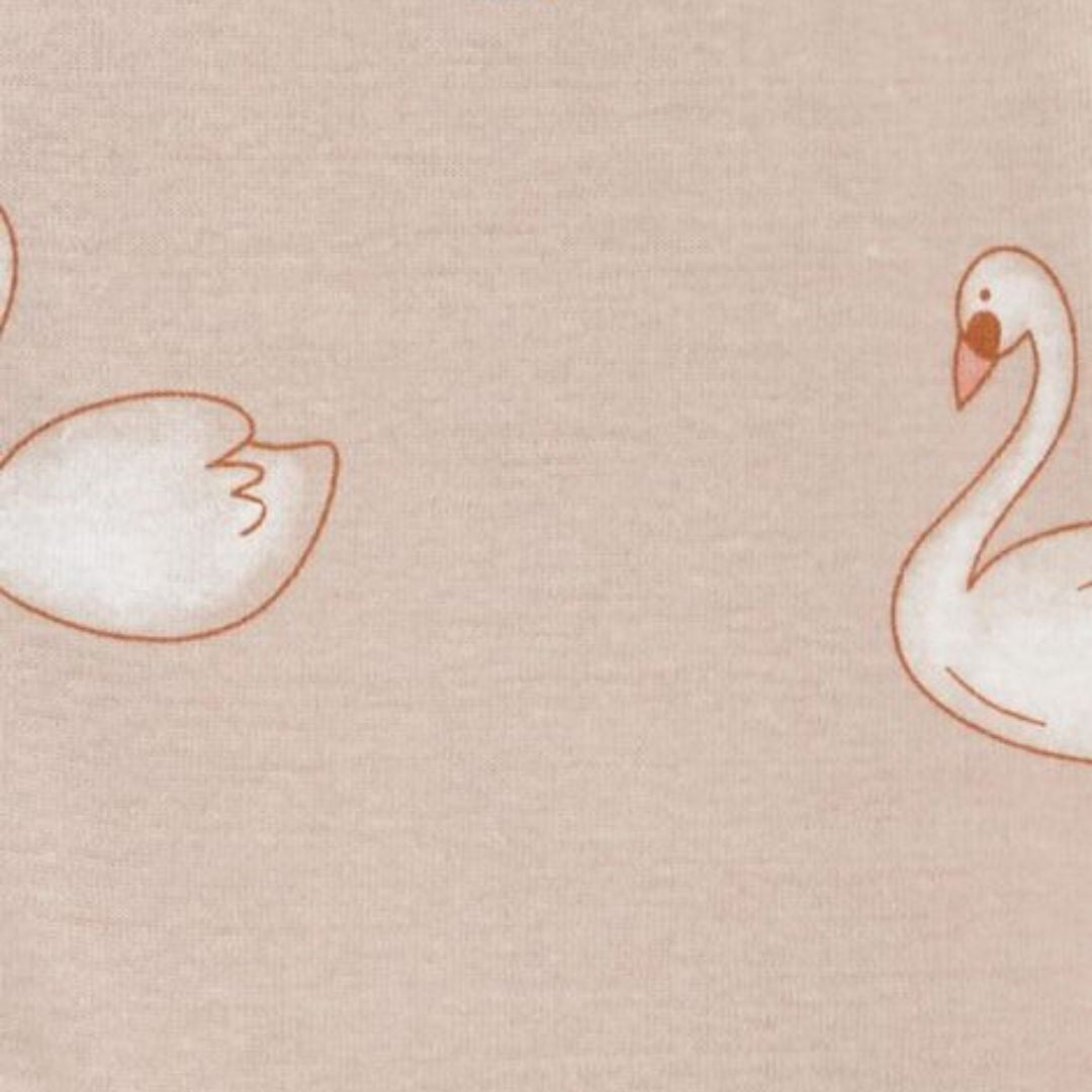 Pijama de bebé de una pieza, 100 % algodón, ajustado y con estampado de cisne.